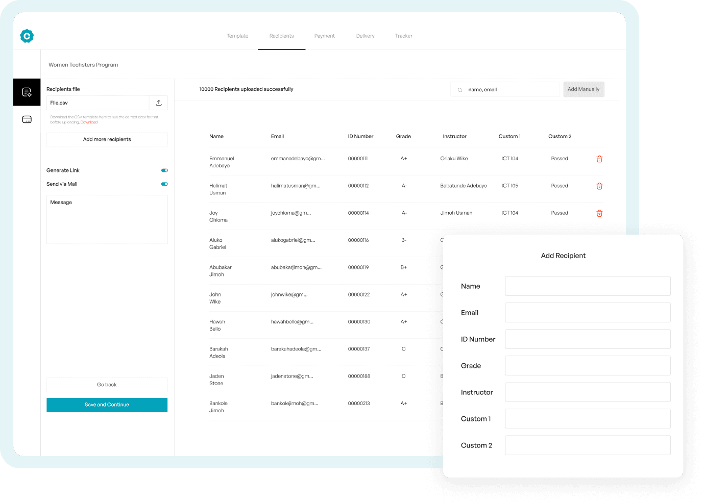 Automated issuing dashboard